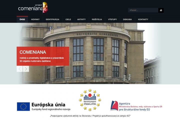 Informačná webstránka projektu COMENIANA