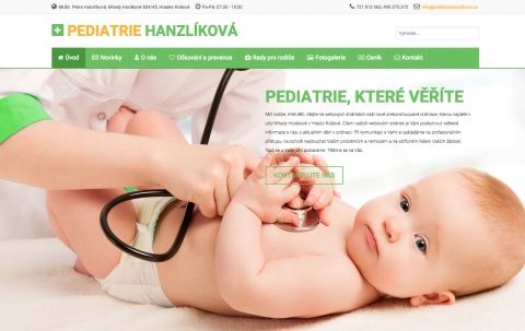 Pediatrie Hanzlíková - webstránka pre detskú ordináciu