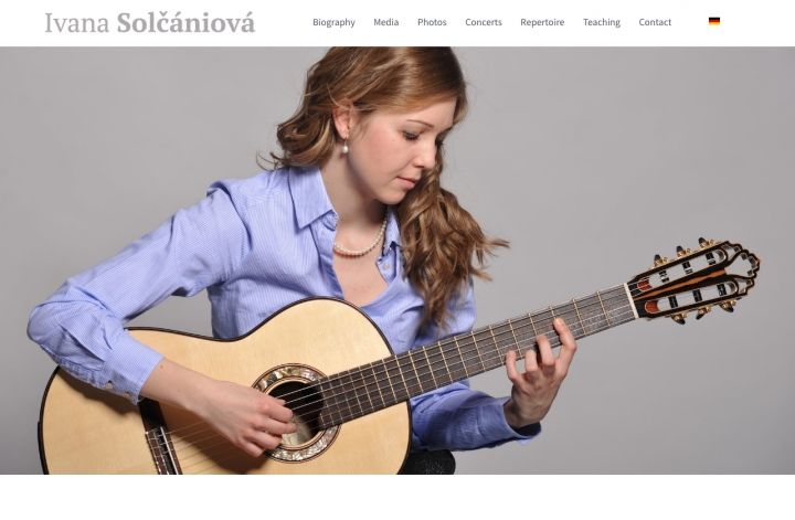 Prezentačná webstránka pre gitarovú virtuózku