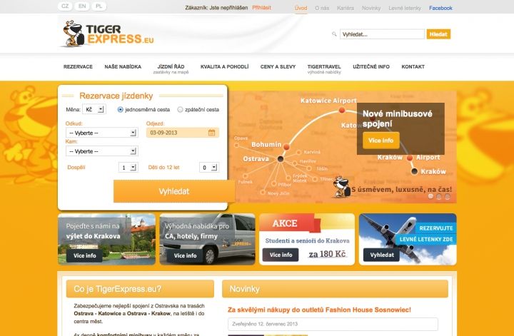 TigerExpress.eu - viacjazyčný web a úpravy na mieru