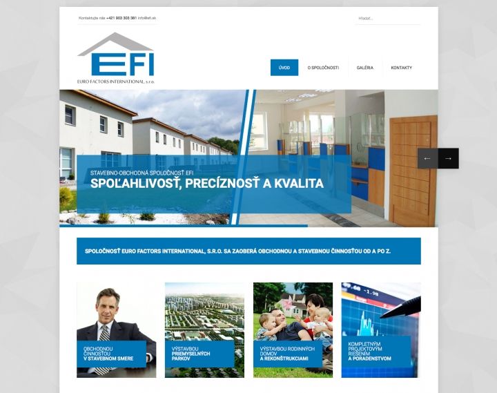 Webstránka pre spoločnosť EURO FACTORS INTERNATIONAL