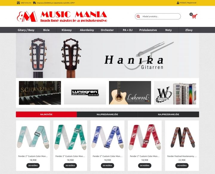 Redizajn e-shopu MUSICMANIA